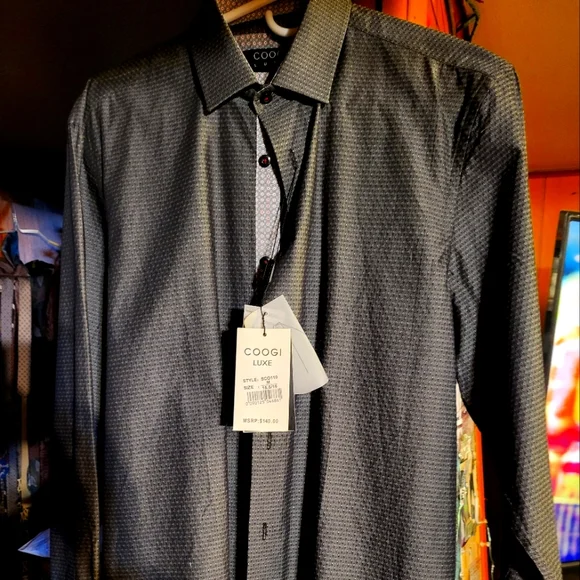Coogi Shirts | Mens Coogi Dress Shirt, Cyber Mon Deal! | Color: Gray | Size: 15 | Cbred12's Closet